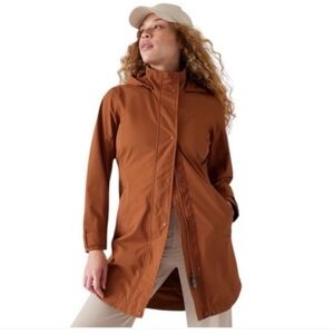 New~Athleta Rust Snap-Front Lightweight Trench